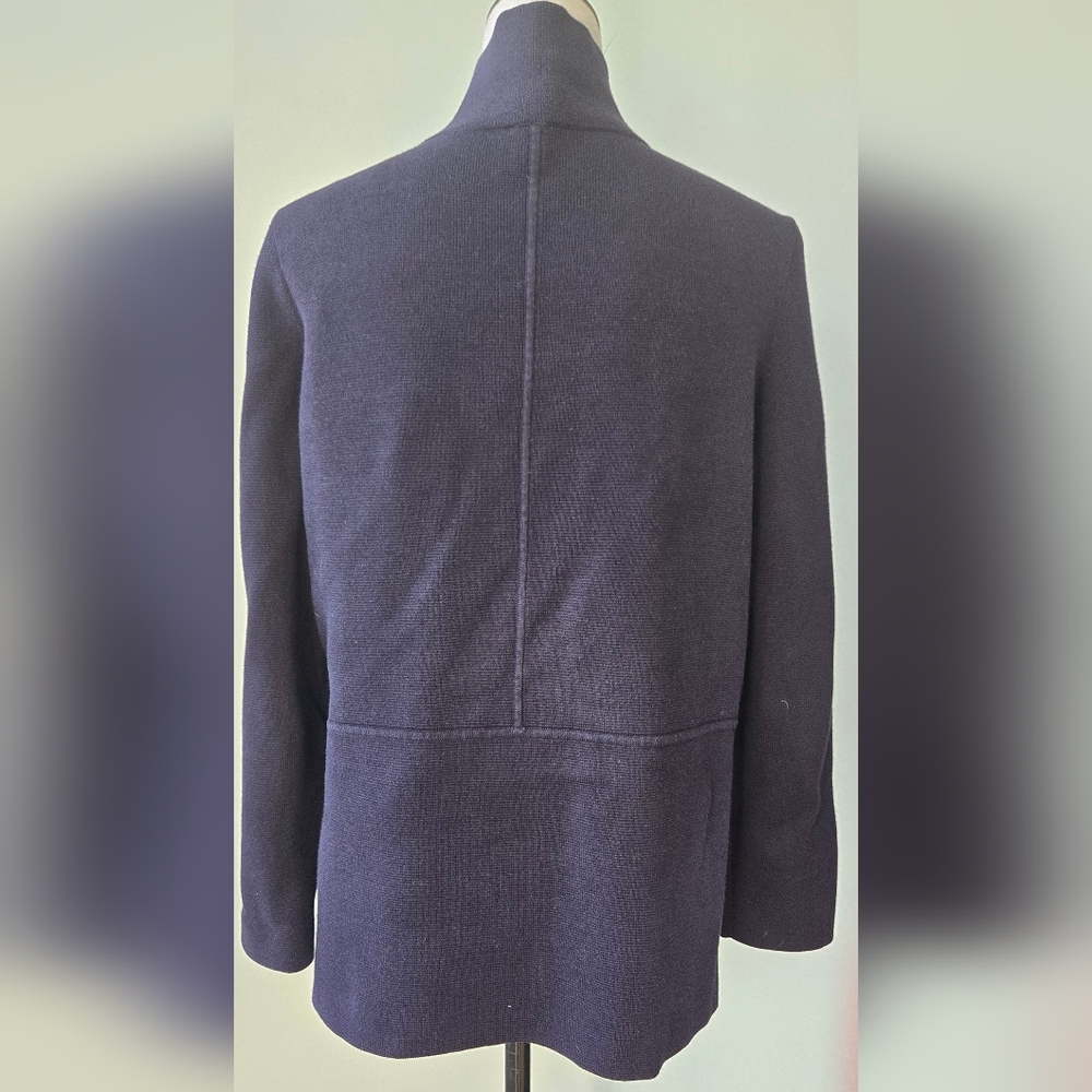 Talbots Navy Blue ribbed button-up cardigan/ spring jacket Petite sz 1XP - Picture 5 of 10